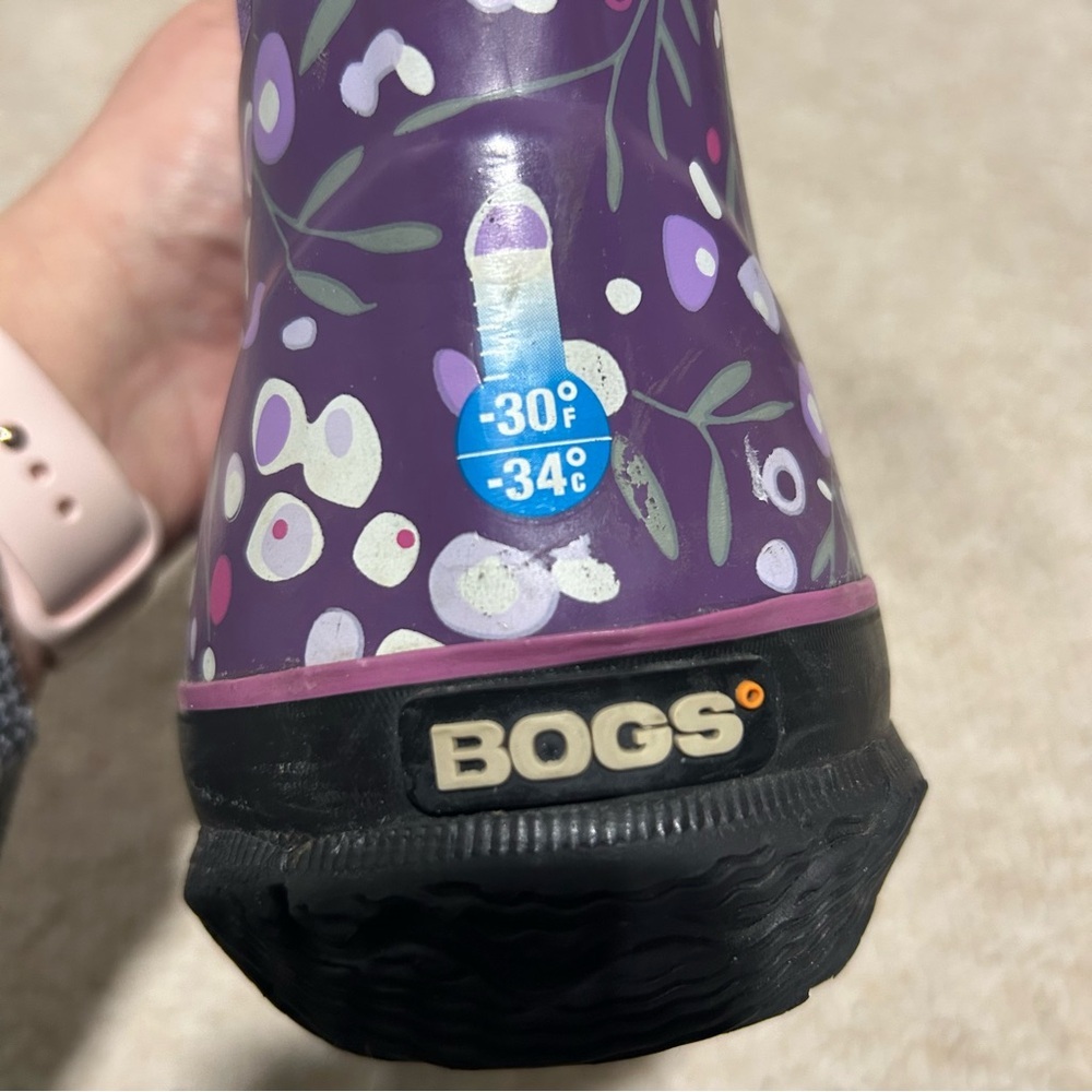 BOGS Classic Cattl floral boot youth size 5 Womens size 6.5 Waterproof insulated - Picture 6 of 11